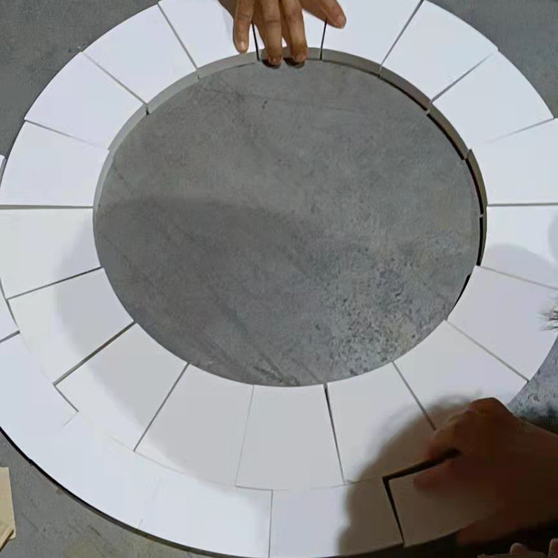 扇形耐磨陶瓷衬板用于旋流器蜗壳上的使用